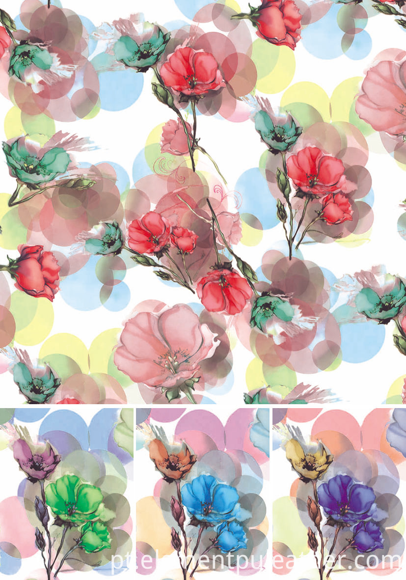 Couro PU impresso digital Digital Printed PU Leather